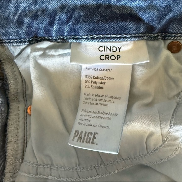 PAIGE Cindy Crop Jeans women’s size 30 - Picture 4 of 10